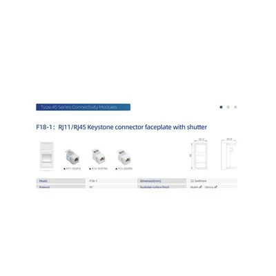 RJ11 RJ45 frontplate med lukker